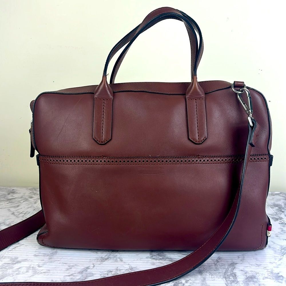 Ben Minkoff Brown Leather Messenger Bag Laptop Soft Briefcase Tote Travel Bag